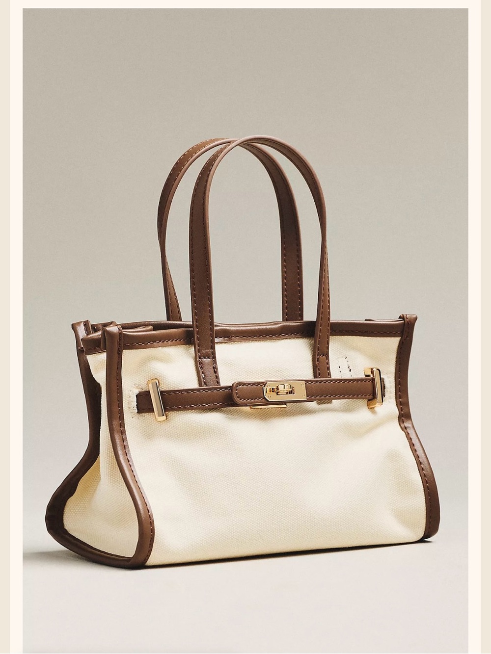 Anthropologie Belted Canvas Mini Tote Bag